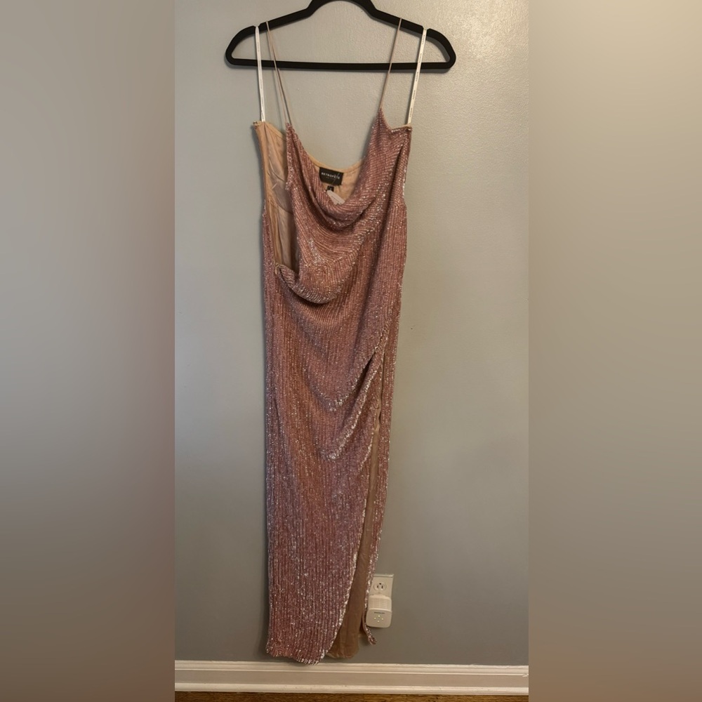Retrofete Pink Maxi full sequined Dress small w/ leg slit NWOT (NYE) - Picture 8 of 8
